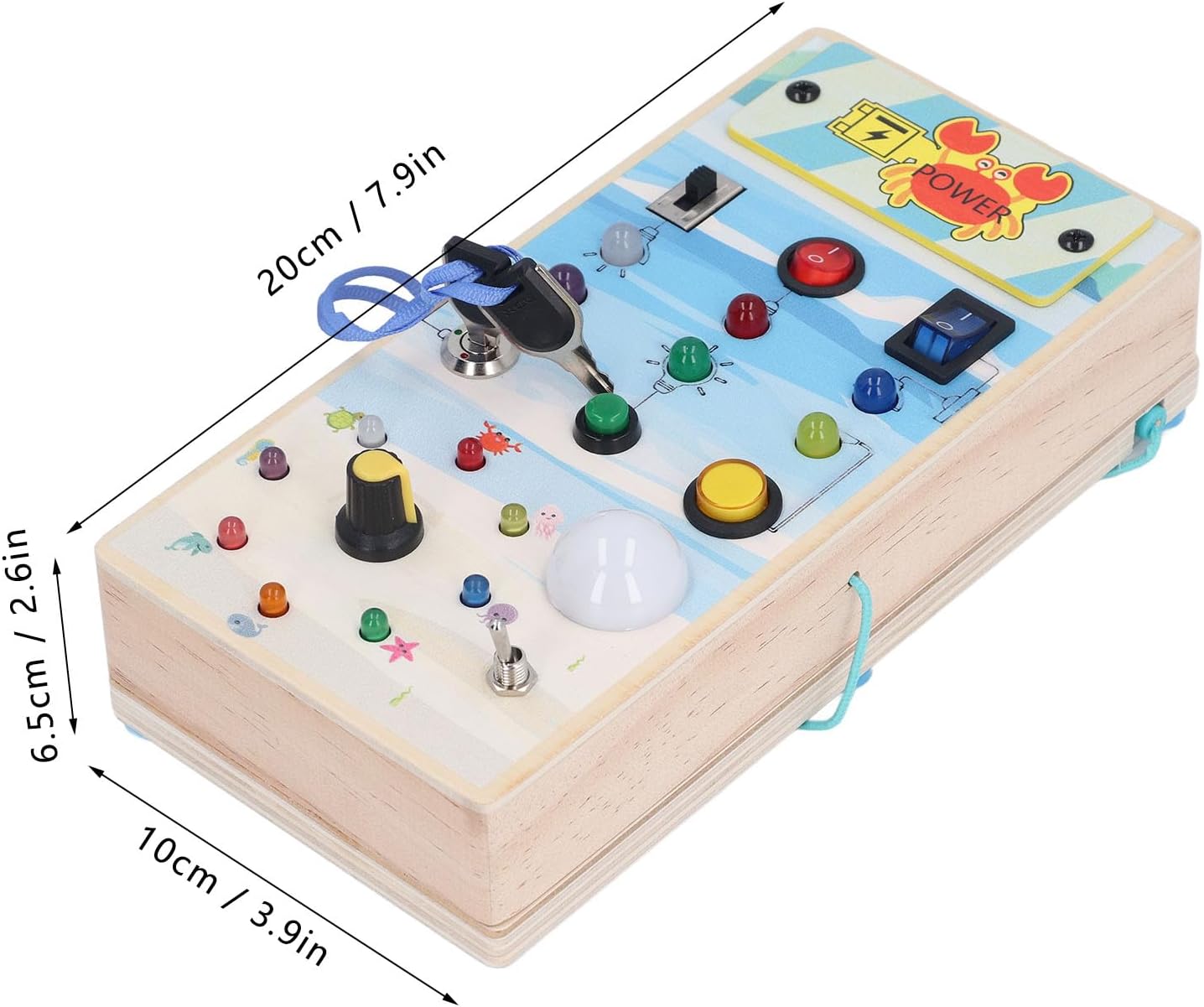 Placa de Madeira Com Luzes Led, Labirinto Magnético Com Tema Marinho, Interruptor de Luz Led Seguro, Jogo de Tabuleiro, Cor Rica, Brinquedo Sensorial para Crianças