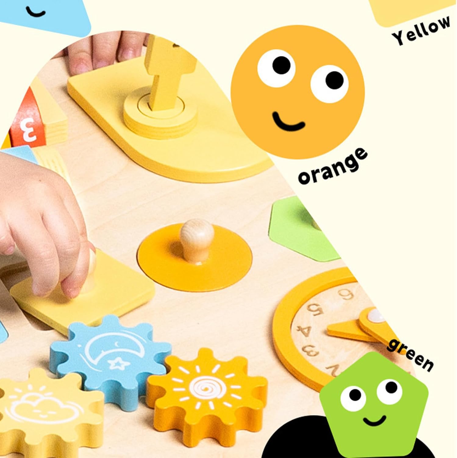 Activity Chart - Wooden Activity Chart | Portable Learning Table | Reusable Educational Wooden Toys with Shape Sorter and Bead Maze for Kids Boys Girl