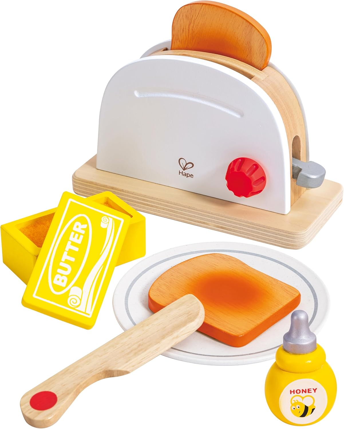 Fidtoy Wooden Pop Up Toaster Pretend Play Kitchen Toy Set