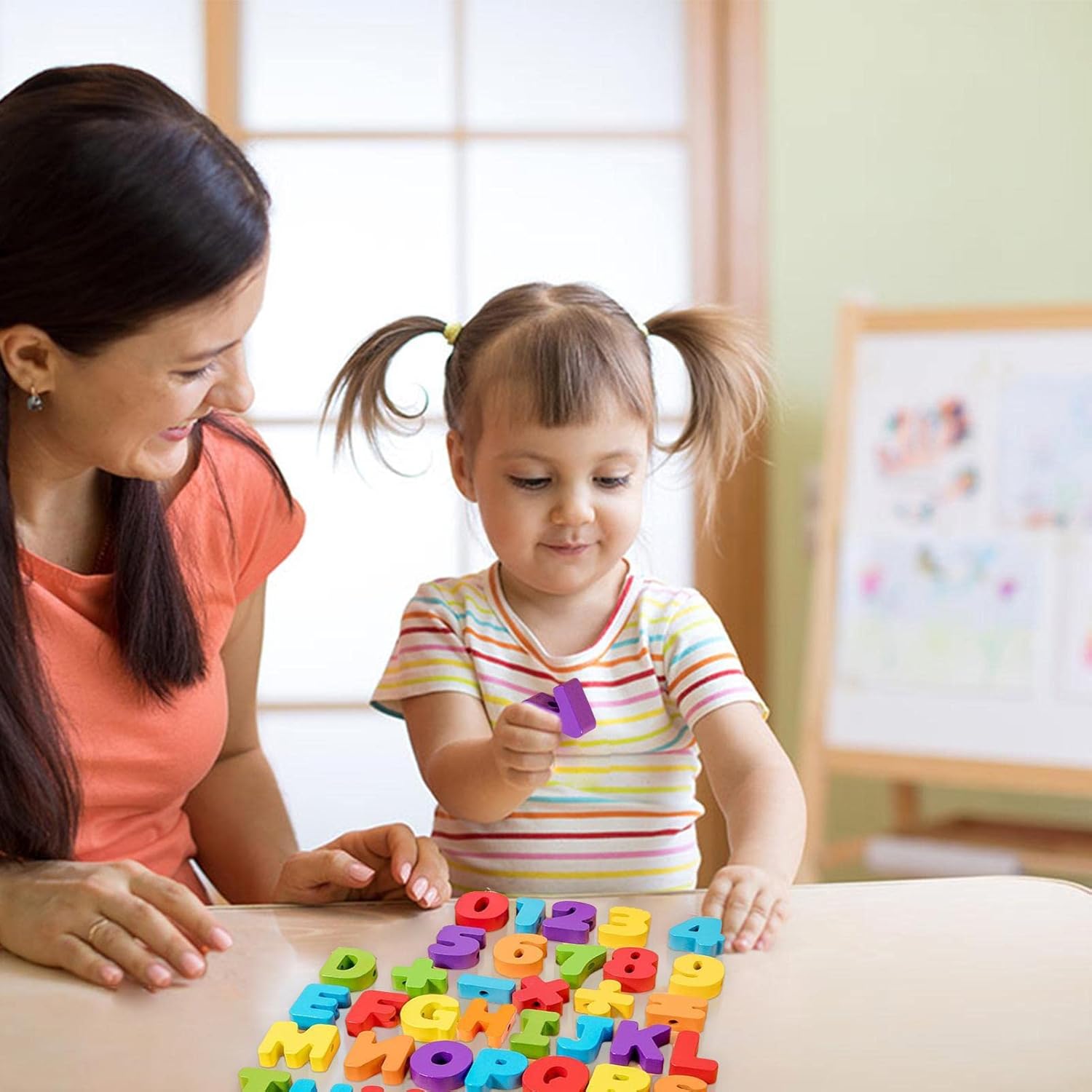 Montessori Lace Beads, DIY String Beads Play Set, Wooden Toy, Preschool Strings, Fine Motor Skills Toy for Boys and Girls