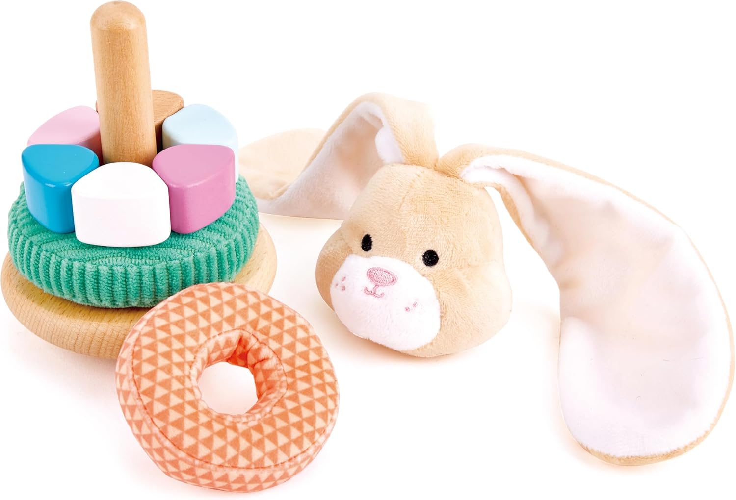 Jouet empilable Fidtoy Lapin Jouet sensoriel d'apprentissage à anneaux pour bébé
