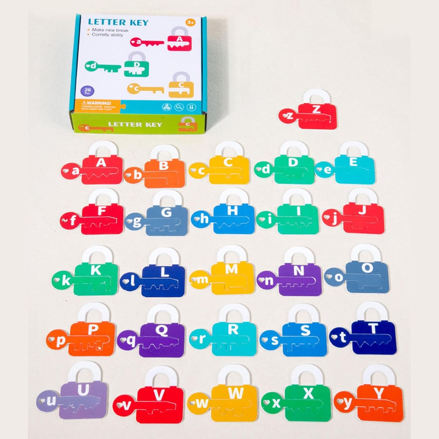 Wazsnhm Jouets d'apprentissage de verrouillage de l'alphabet et de l'arithmétique - Tri cognition pour les étudiants de voyage âgés de 3, 4, 5 ans, alphabet