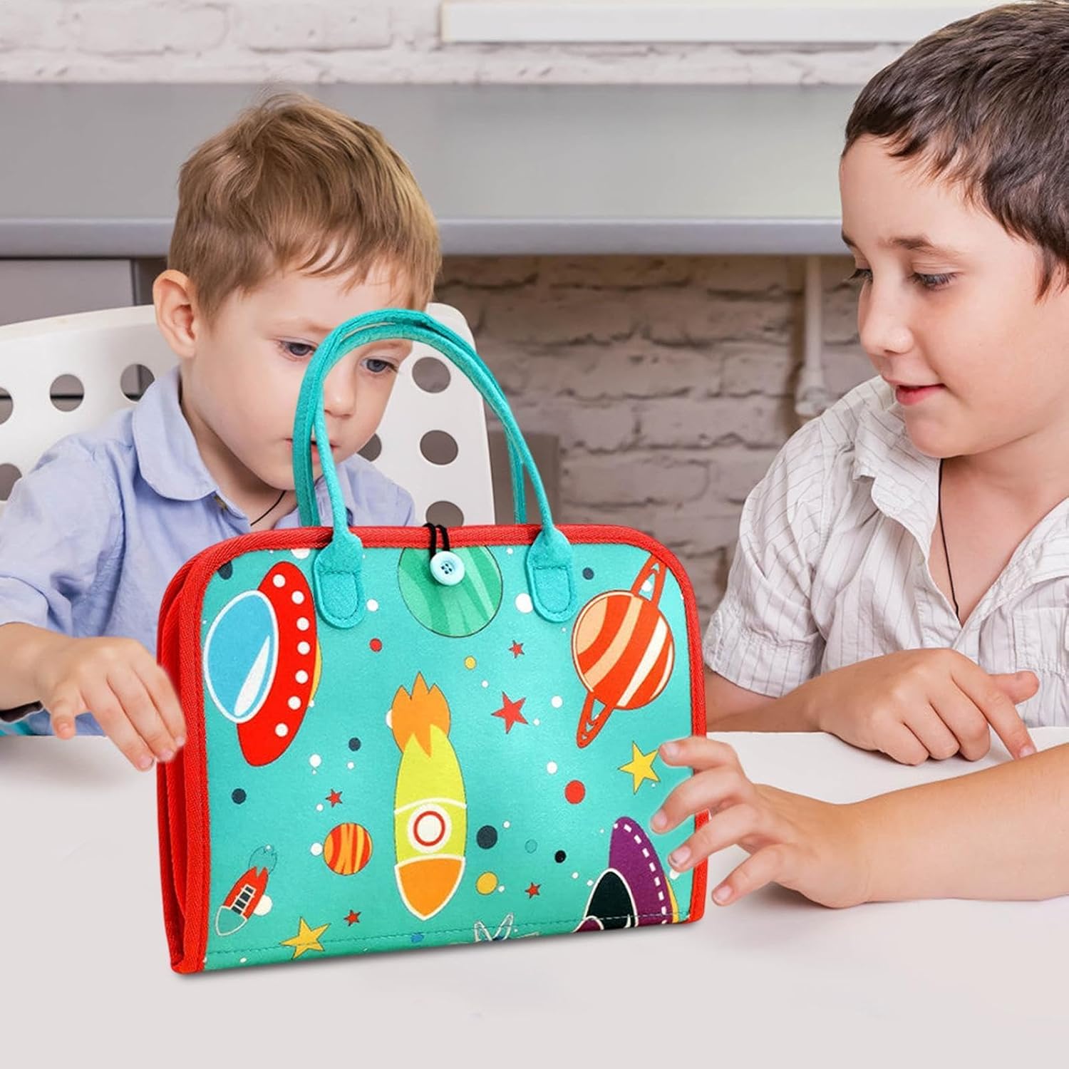 Fidtoy Sac d'activités interactif pour tout-petits – Jouet d'apprentissage sensoriel Montessori, 3 ans et plus