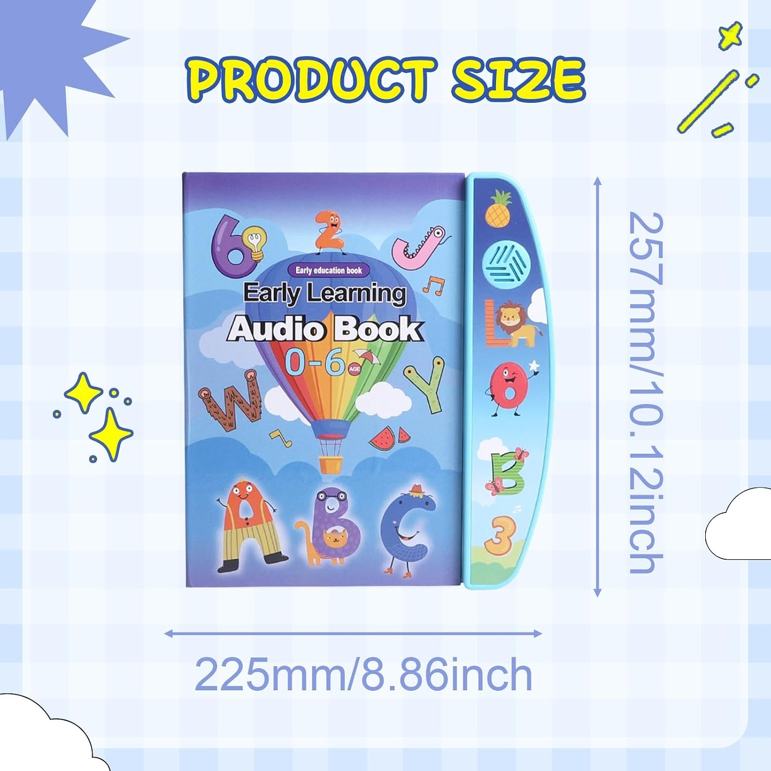 Fidtoy Learning Auditory English Audio Book for Kids Talking Alphabet Number Interactive Learning Toy Ages 2-6