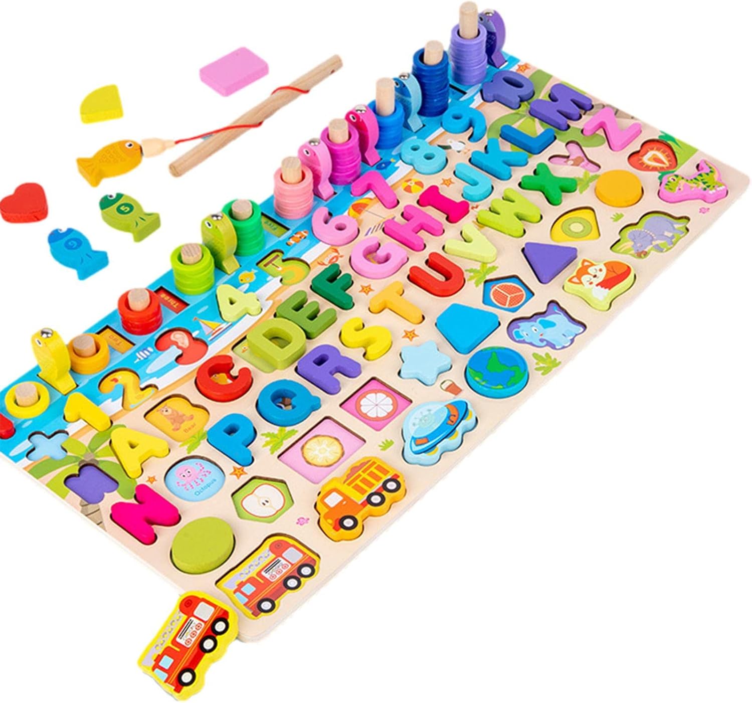 2 Pcs Toddler Number Puzzle - Kids Fishing Game - Counting Games Learn Arabic Numerals, Enhance Hands-on Ability, Develop Hand-eye Coordination Preschool Gift for Kids