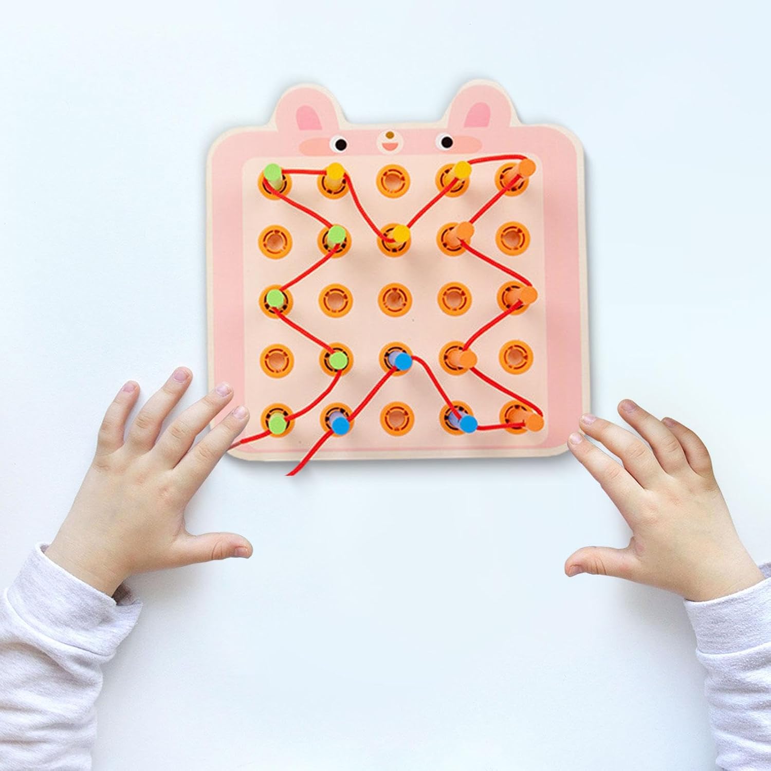 BNF Lacing Threading Toy with Cards Travel Toy for Car Age 3 4 5 6 Airplane RabbitBaby | Toys for Baby | Developmental Baby Toys1 Basic Life Skills Cube