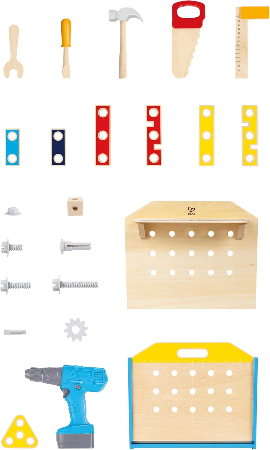 Fidtoy Wooden Workbench Tool Set Kids Construction Toy Kit