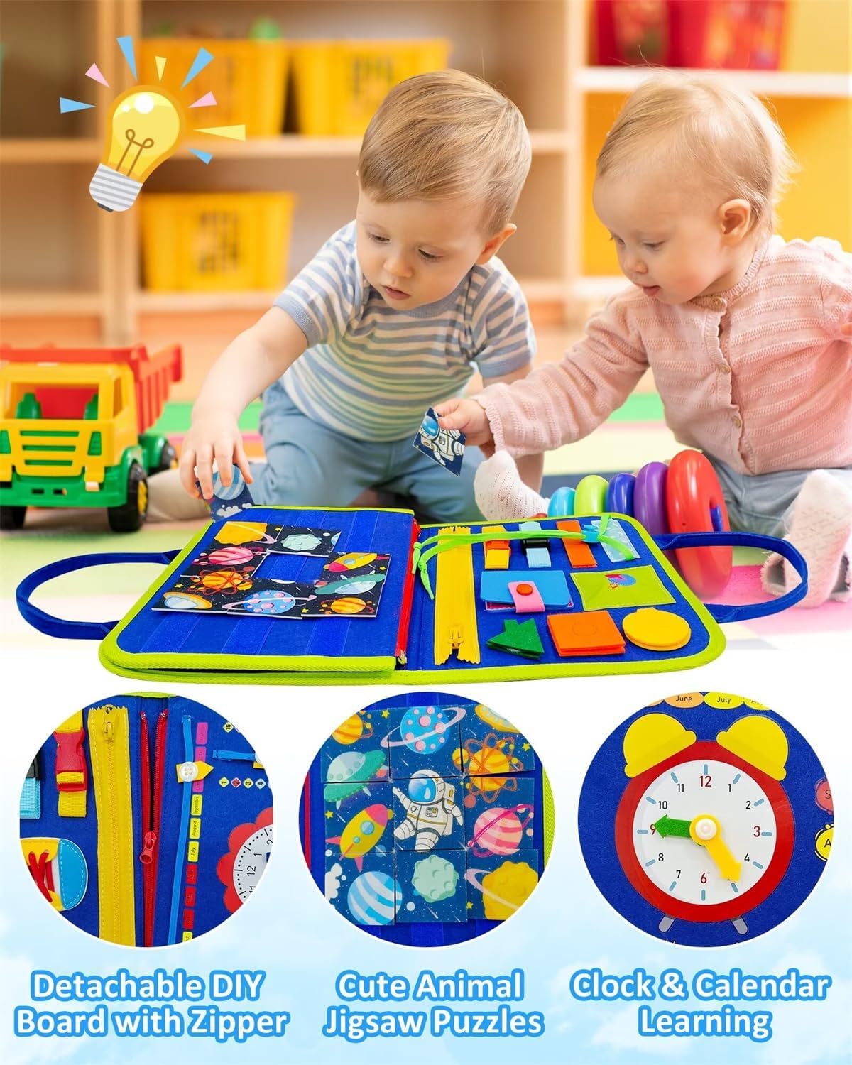 Fidtoy 8-in-1 Activity Board – Handbag Shaped Learning Toy for Toddlers 2+