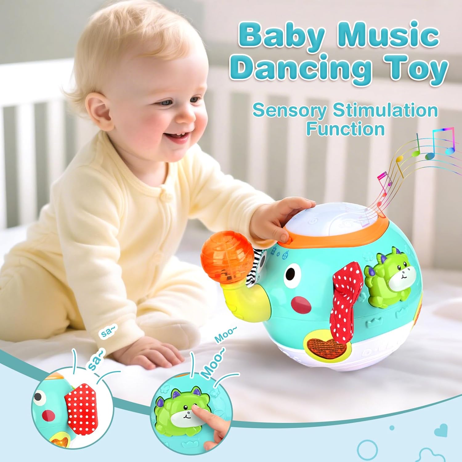 Fidtoy Elefante Interactivo de Juguete que Gatea y Baila