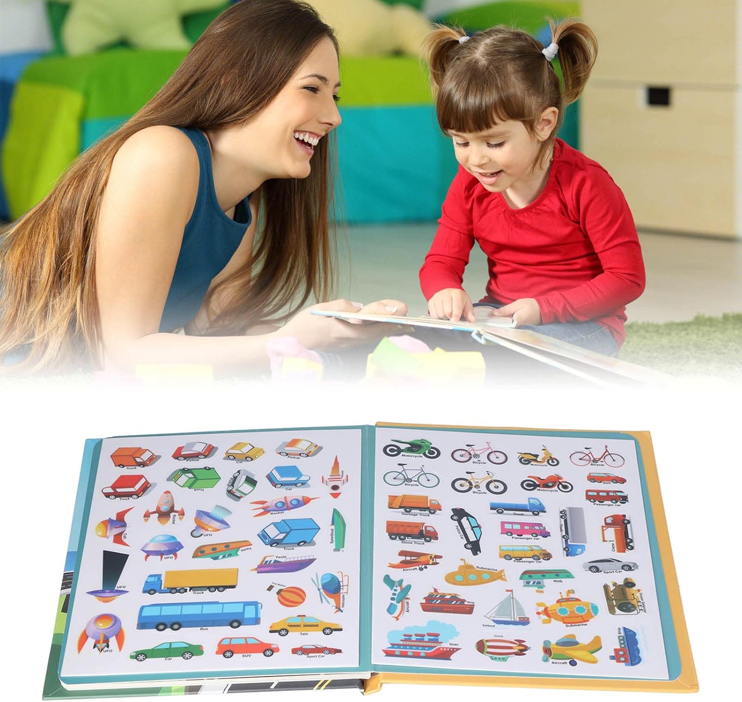 Reusable Sticker Book, Educational Learning Toy, Transport Game Stickers, Traffic Pad for Kids