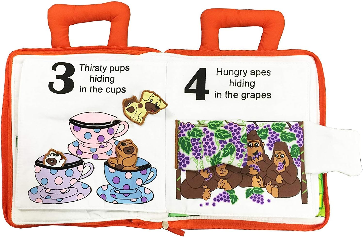 Child's Count and Seek First Counting Quiet Book by Pockets of Learning | Interactive Fabric Activity Busy Book for Toddlers and Children | Engaging Educational Toy for Kids Learning Adventure