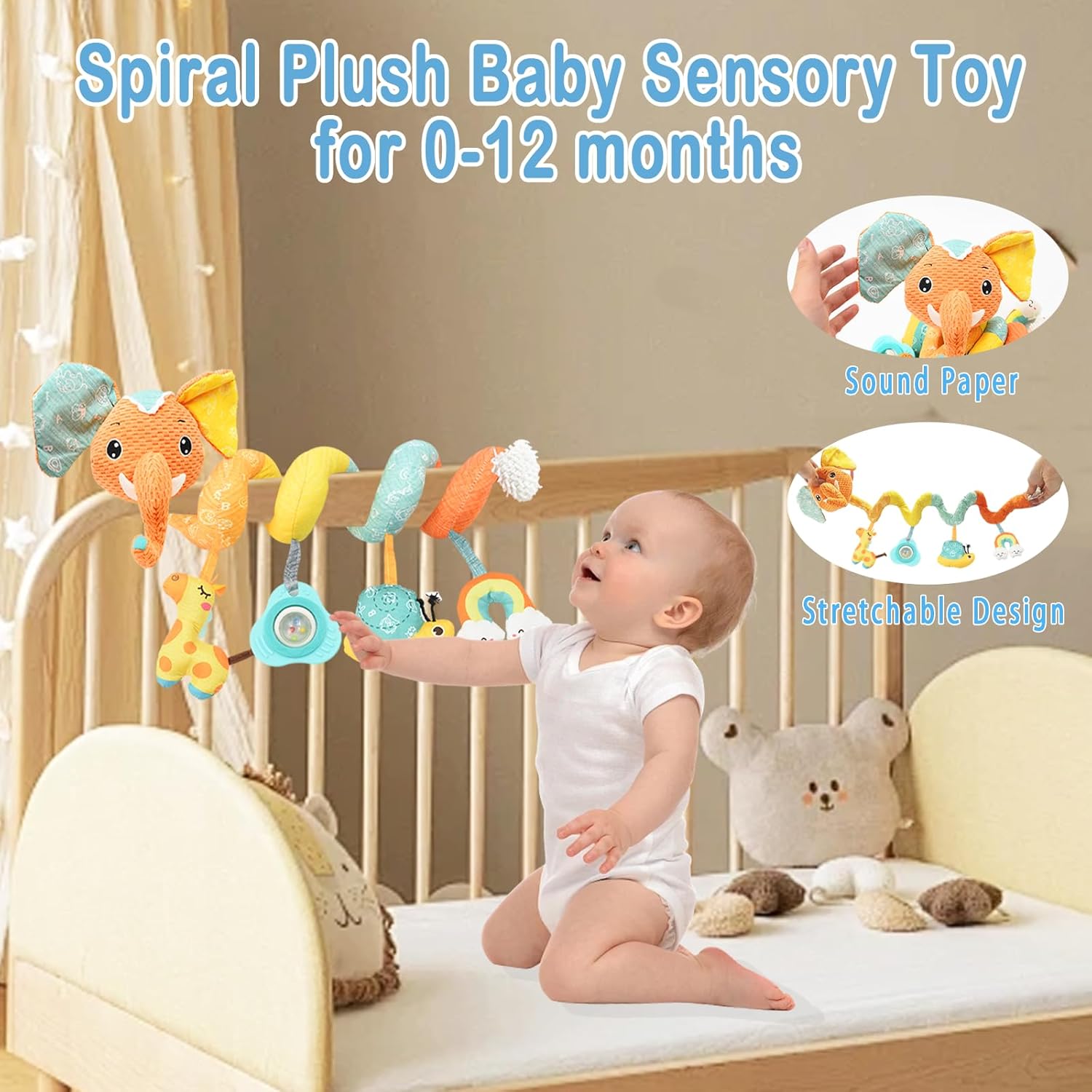 Fidtoy Spiral Stroller Toy for Baby Sensory Development 0-12 Months