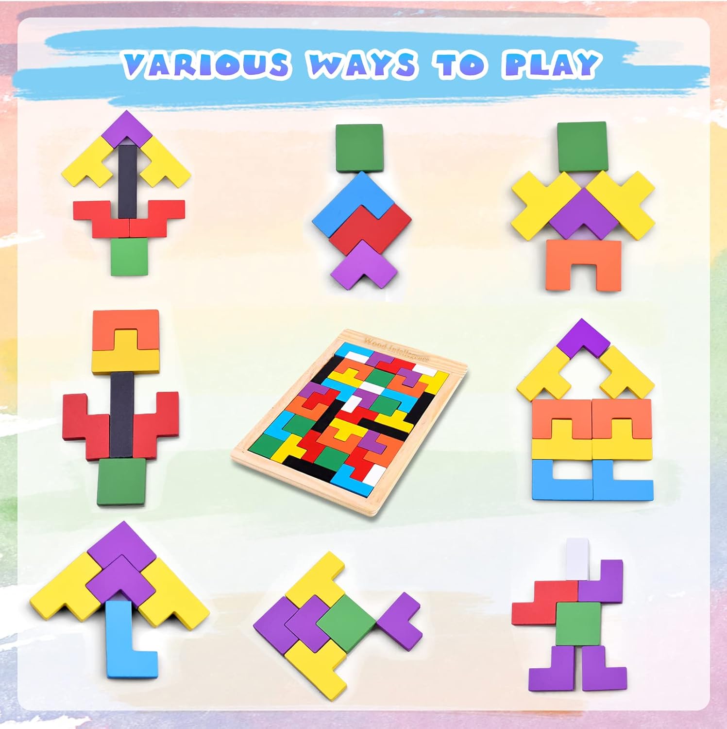 Tablero de madera de Tetris - 194
