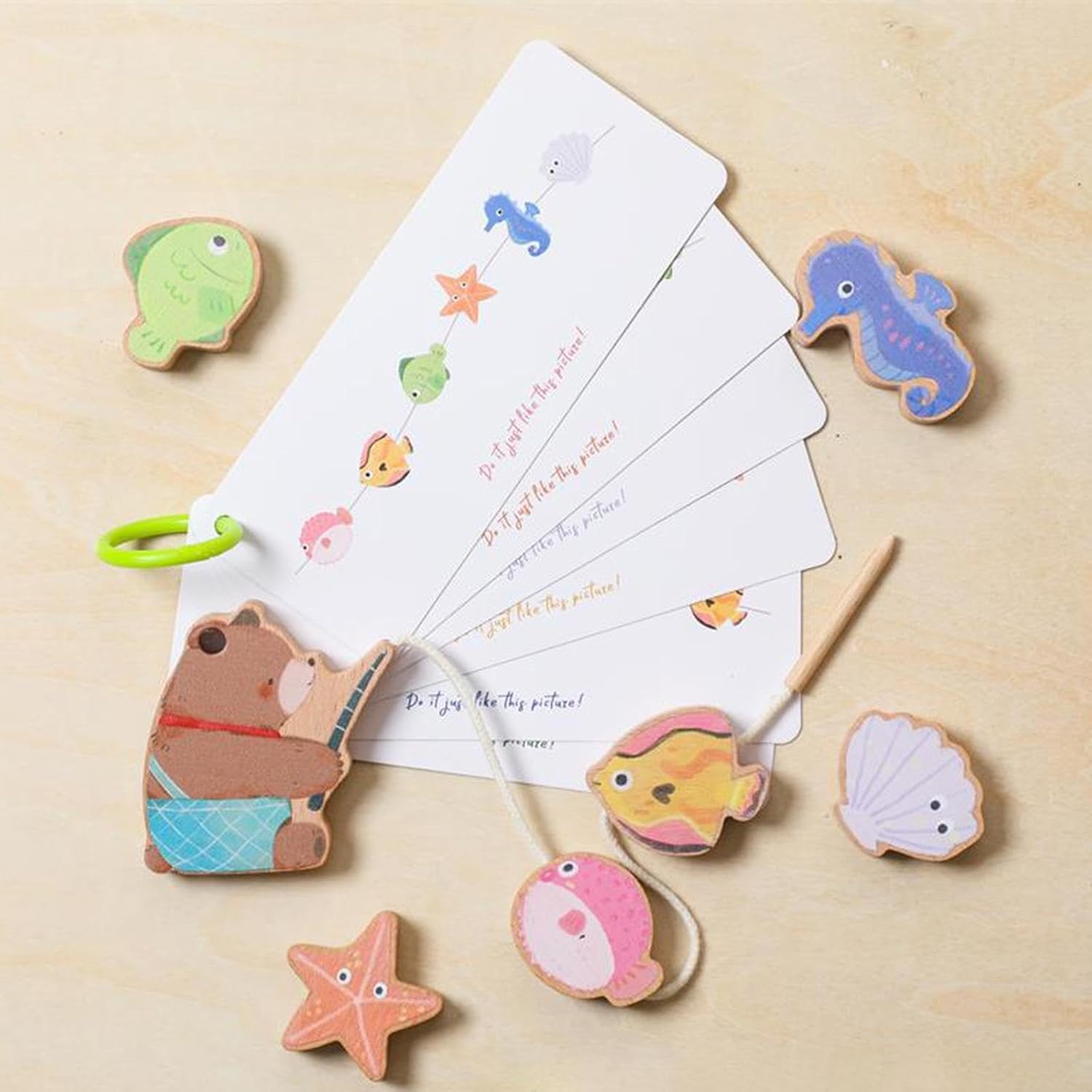 predolo Wooden Lacing Toy Fine Motor Skill Gifts Kids Toddlers Learning Concentration Preschool Educational Toy Threading Toys