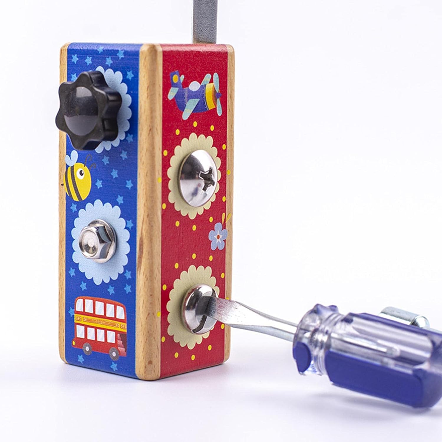 ATORSE Montessori Wooden Screw Driver Busy Board Motor Skill Early Development Toys