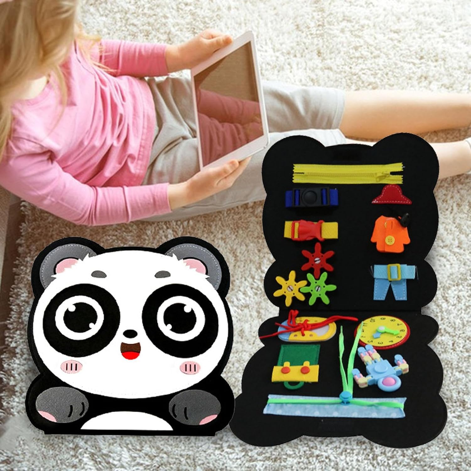 Imtrub Fieltro Panda,Bonito Juguete Cuentos Fieltro Pandas | El Aula Preescolar Debe Tener un educación temprana Aprendizaje Fieltro