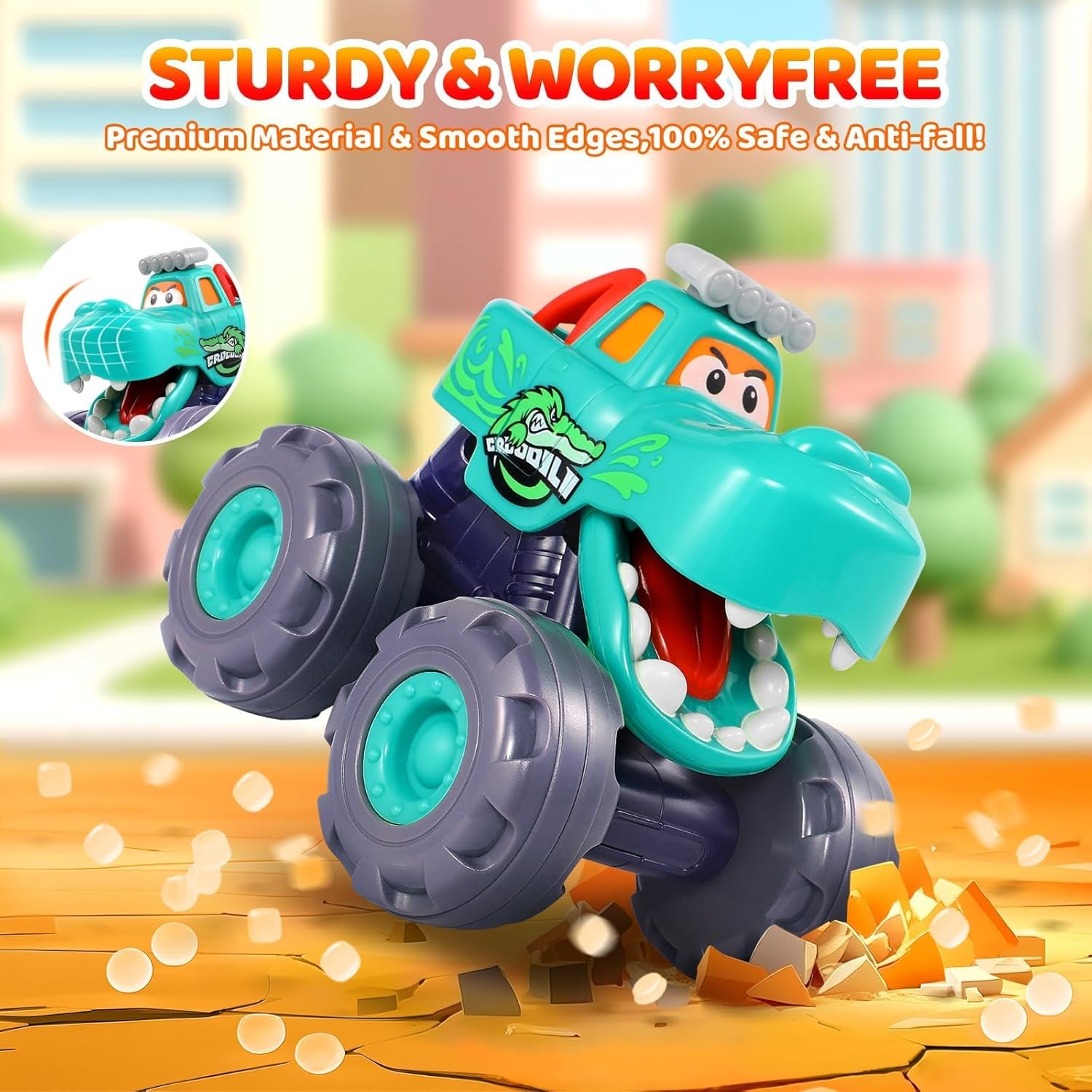 Fidtoy Animal Monster Truck Toy Set for Toddlers