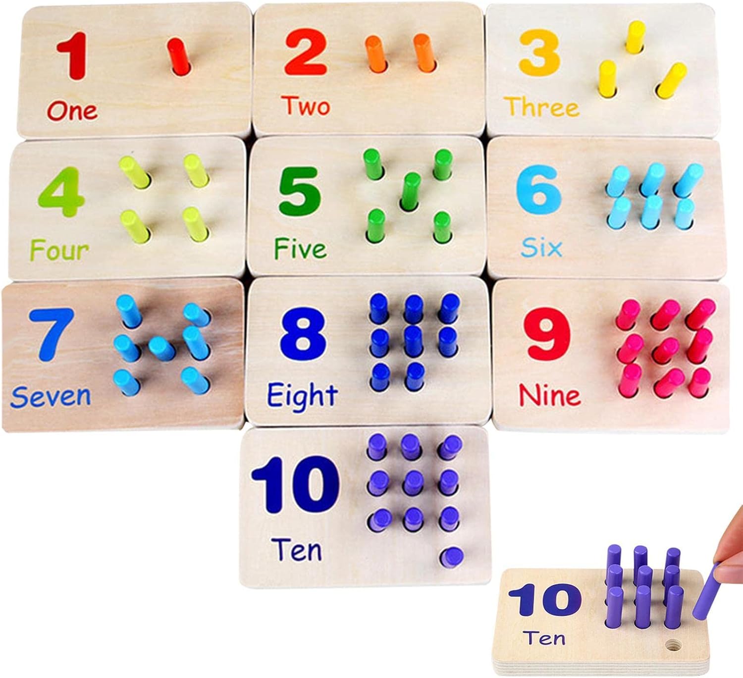 Jeu de comptage en bois Montessori Fidtoy Peg Board