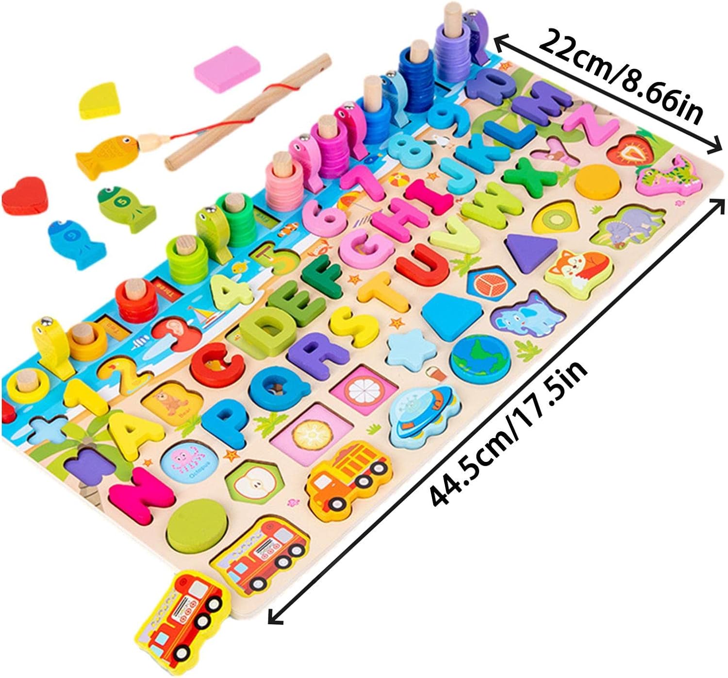 2 Pcs Toddler Number Puzzle - Kids Fishing Game - Counting Games Learn Arabic Numerals, Enhance Hands-on Ability, Develop Hand-eye Coordination Preschool Gift for Kids