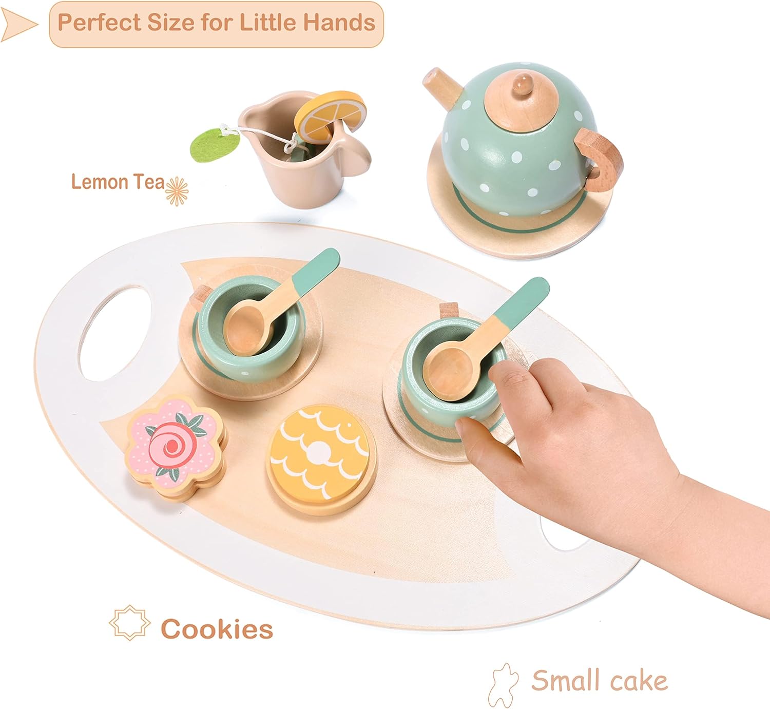 Fidtoy Wooden Tea Set Montessori Pretend Play Toy for Kids