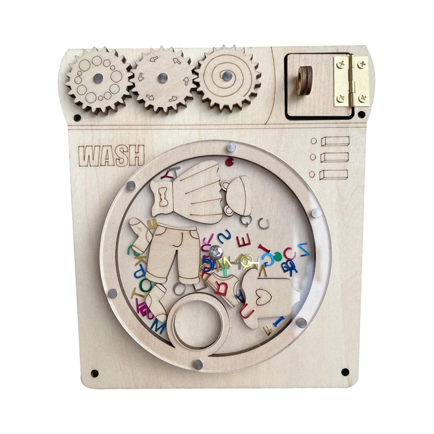 SECRET DESIRE Busy Board DIY Accessories Wooden Handicraft Toy Sensory Toy for Toddler Wash Machine Sequin|Developmental Baby Toys