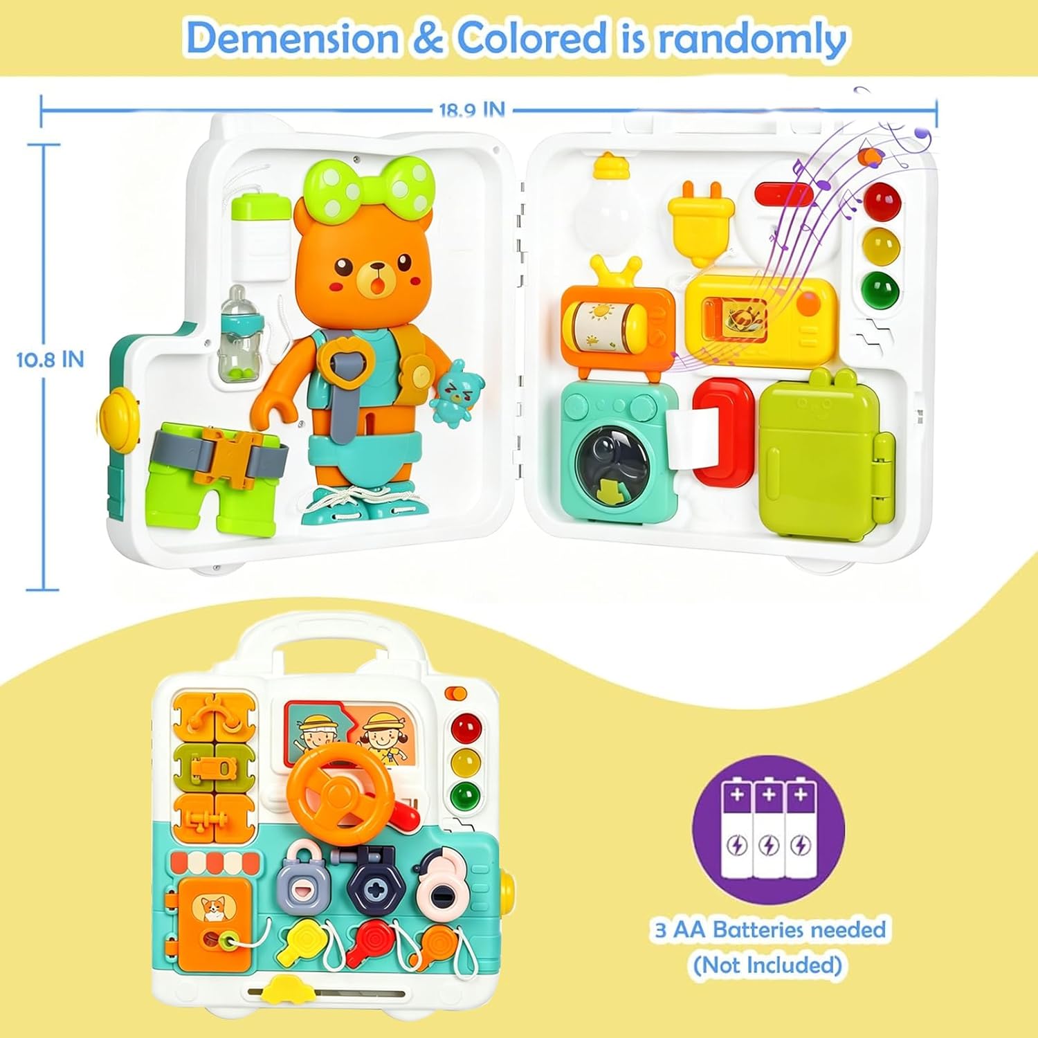 Fidtoy Mega Multi-activity Sensory Light and Sound Busy Kit for Babies Montessori Early Learning Play