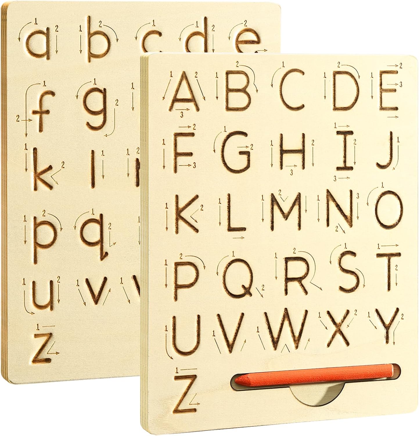 Tableau de traçage de l'alphabet Montessori recto-verso - 324