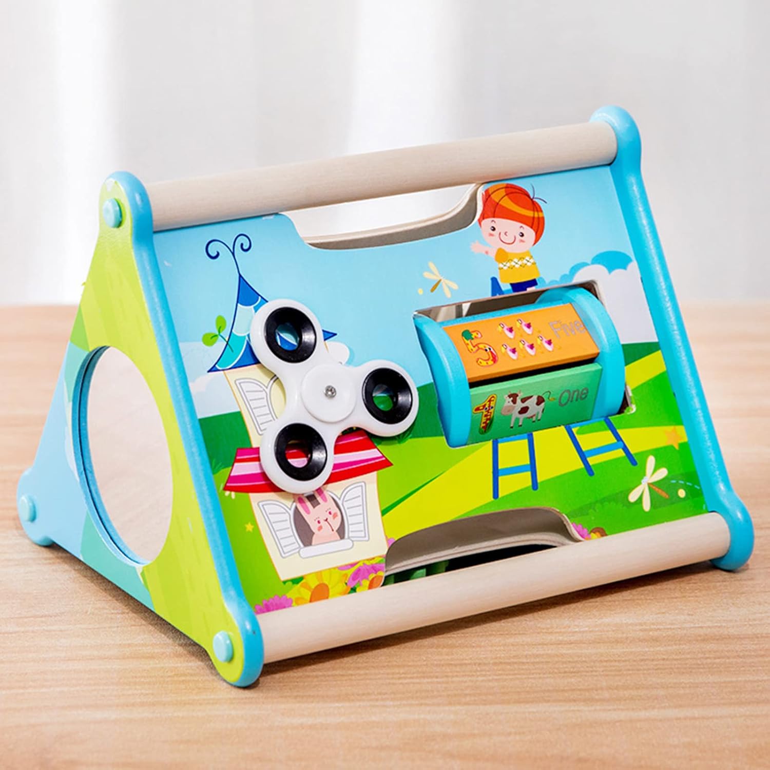 Montessori Toys Busy Triangle Clock Gear Learning Toy Activity Center Toddler Travel Toys Children Sensory Toys