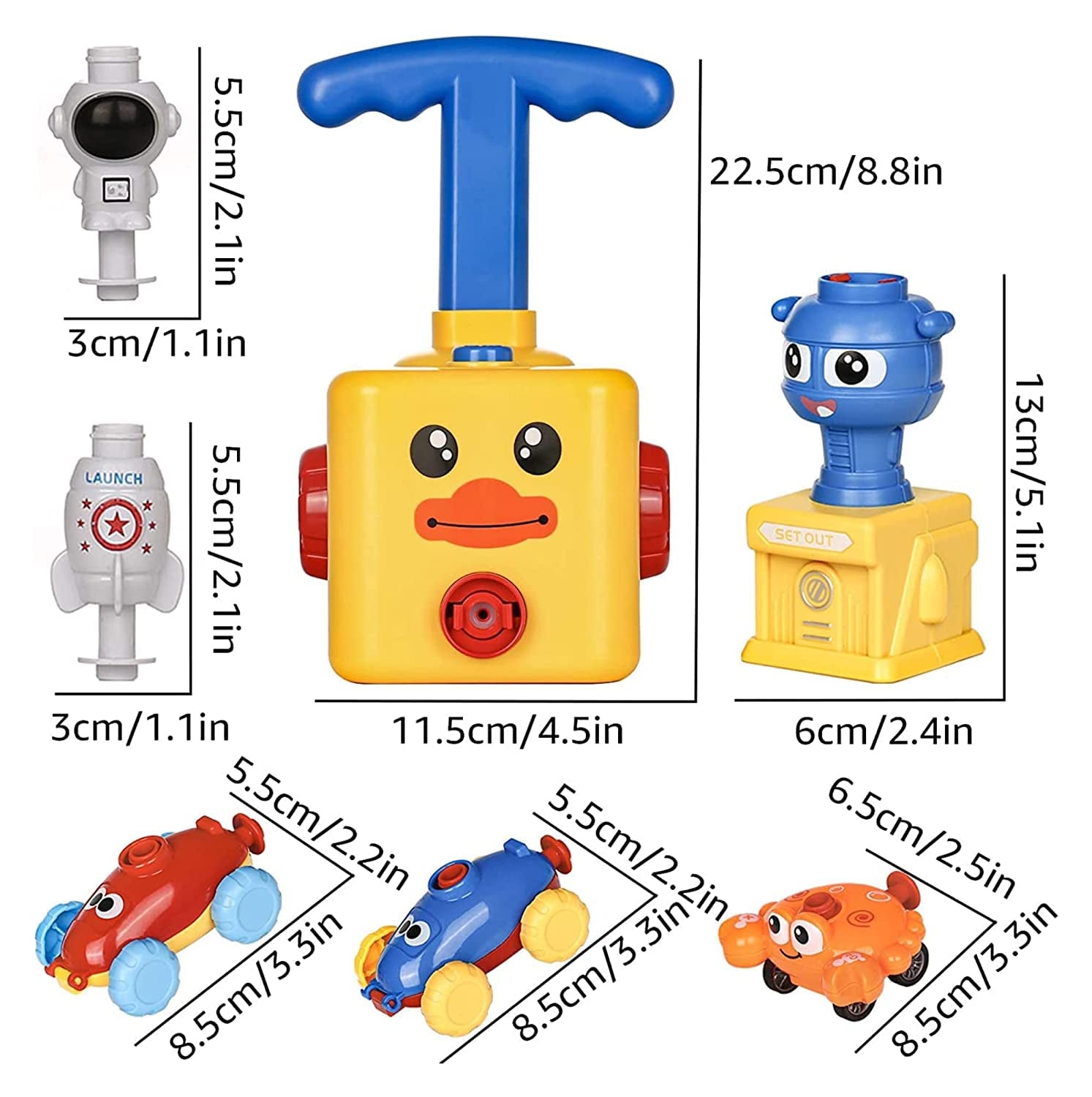 Fidtoy Balloon-Powered Car STEM Toy for Kids | Educational Physics Learning Kit