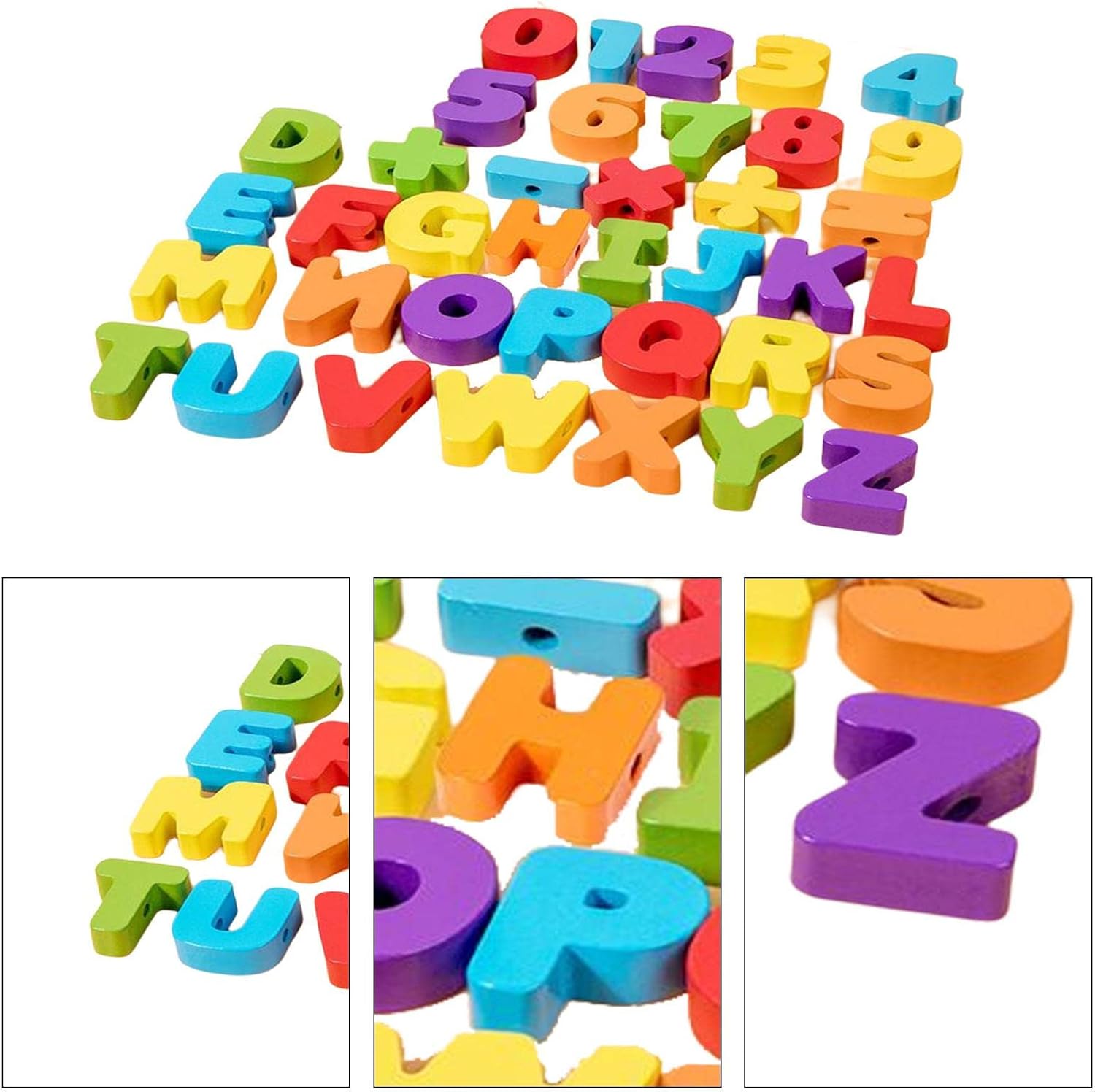 Montessori Lace Beads, DIY String Beads Play Set, Wooden Toy, Preschool Strings, Fine Motor Skills Toy for Boys and Girls