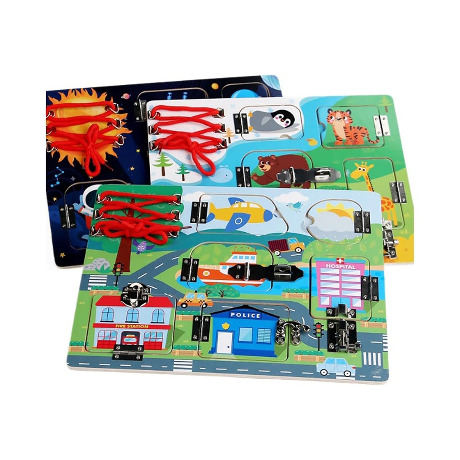 bnf® Wood Busy Board Self Ability Educational Learning for Kids 2 3 4 5 Years Old Space|Toys & Hobbies | Educational | Other Educational Toys