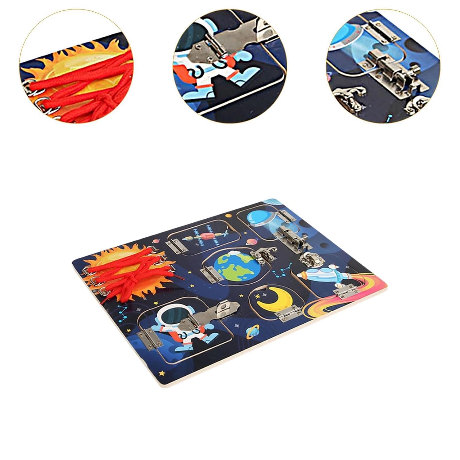 bnf® Wood Busy Board Self Ability Educational Learning for Kids 2 3 4 5 Years Old Space|Toys & Hobbies | Educational | Other Educational Toys