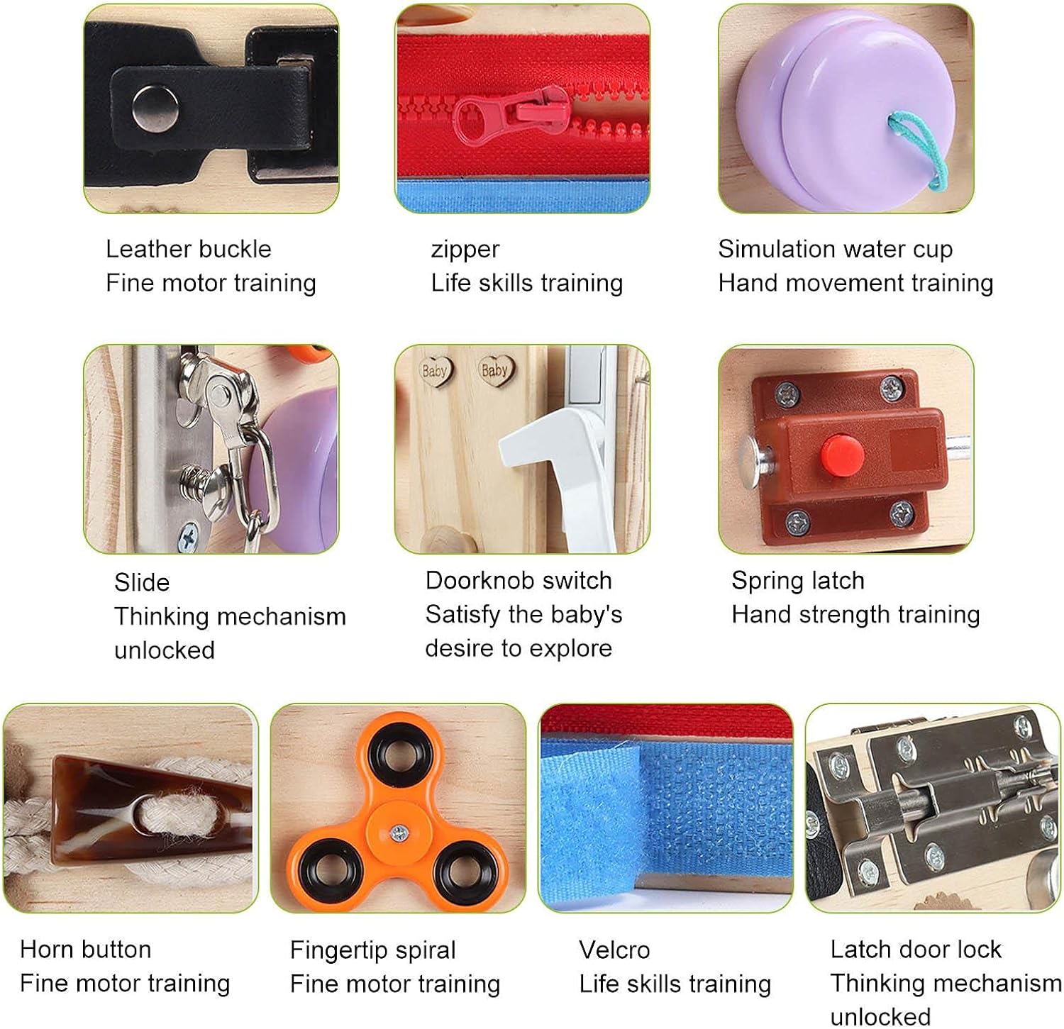 Toddler Busy Board Wooden Montessori Toys Busy Board Montessori Essential Educational Sensory Board Infant Activity Board Motor Skills Cognitive Learning Toys Felt Board Toys, Educational Toys for