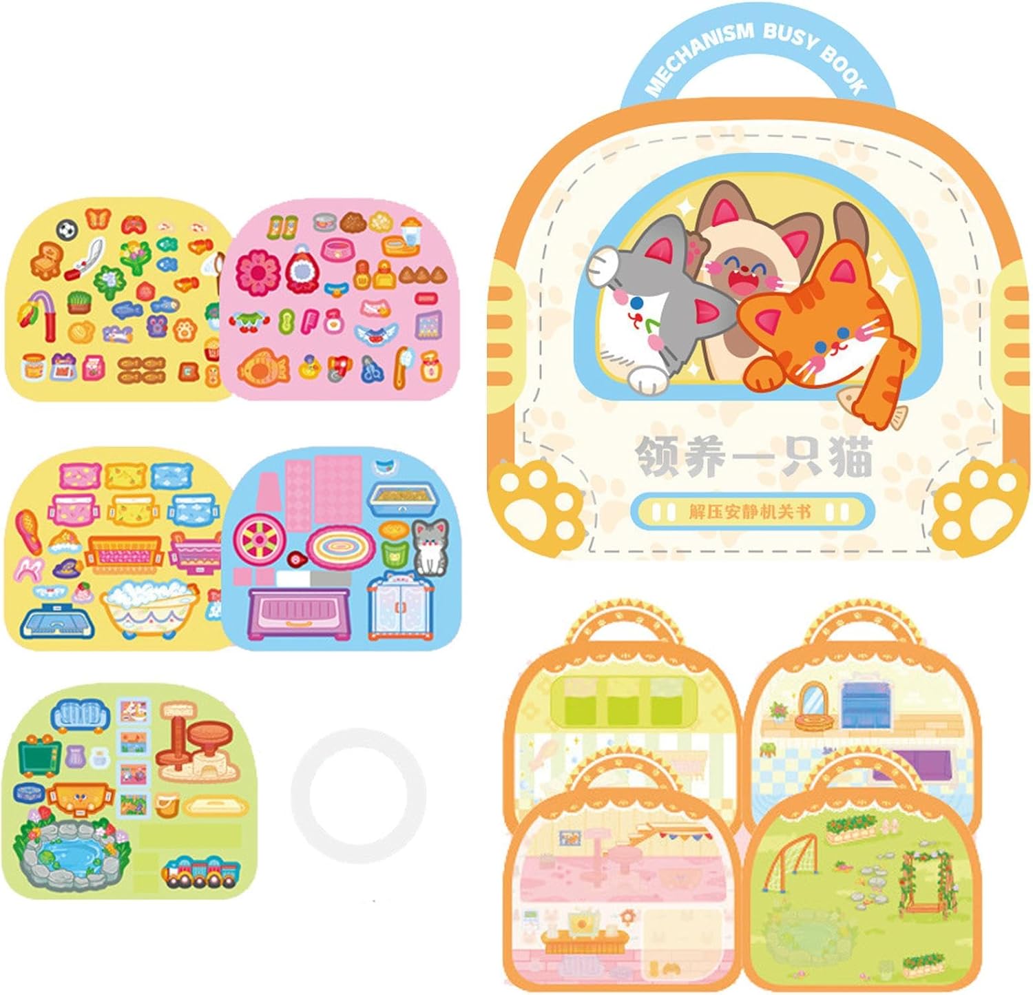 Books with gelatin stickers for children, books with gelatin stickers for children, Libtivo - Book with ambini co adhesive stickers for children aged 6 and up, books with reusable stickers, l