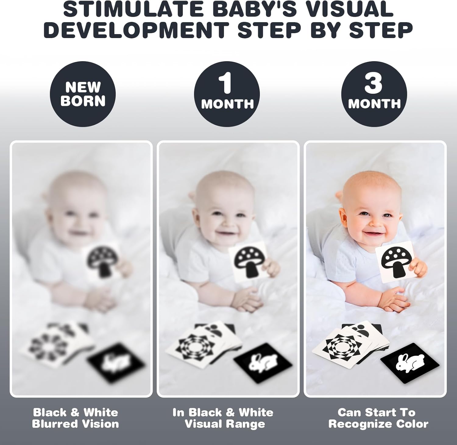 Black & White Sensory Toys for Newborns 0-6M - Early Development Set