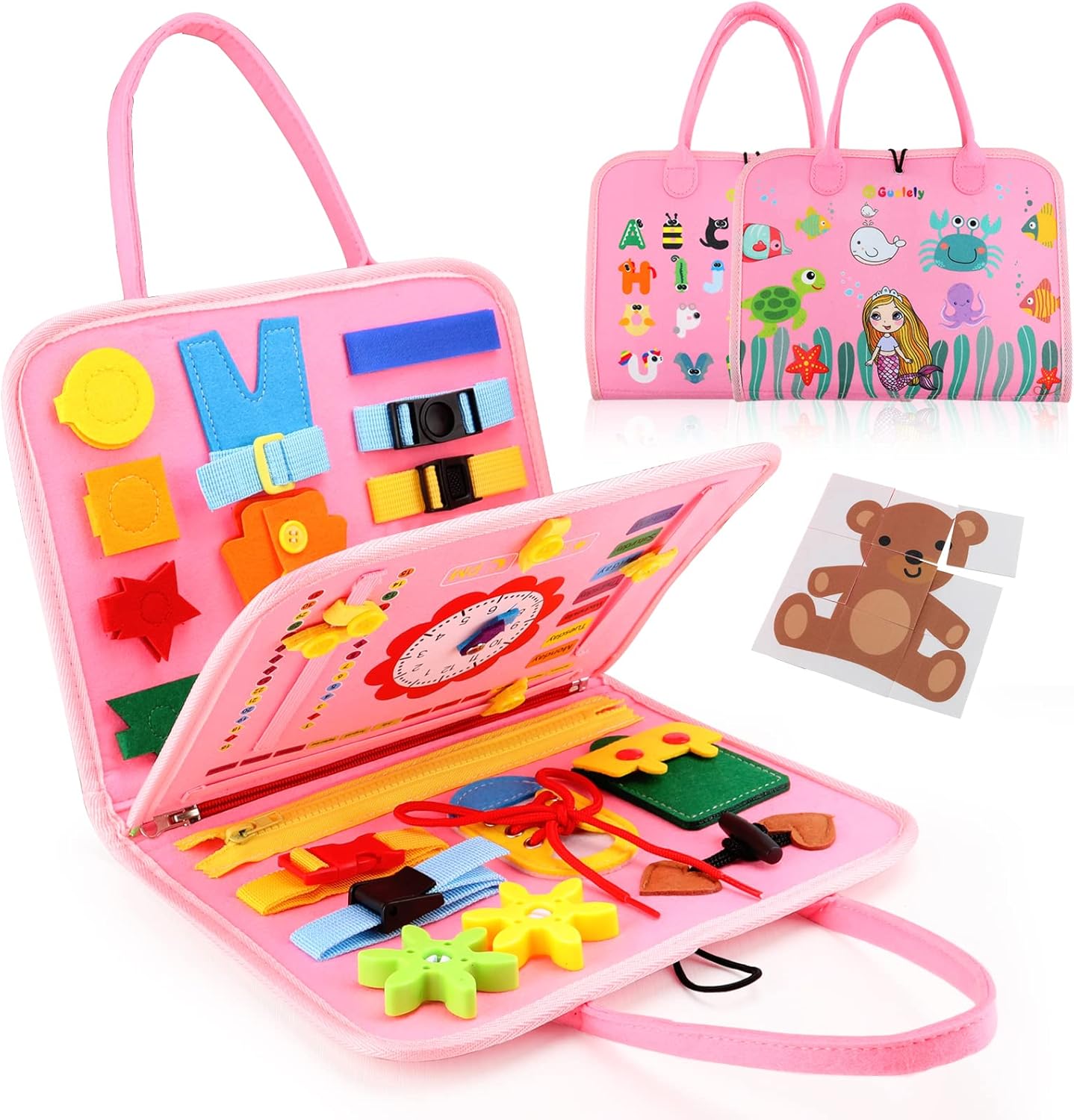 Fidtoy Montessori Busy Board for Toddlers 25-in-1 Early Learning Activity Toy