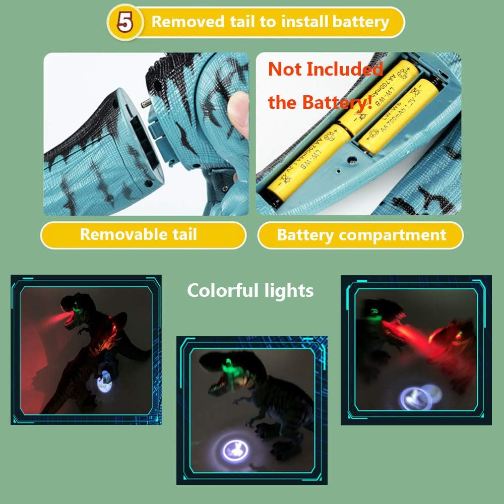 Fidtoy Walking T-Rex Dinosaur Toy for Kids – Interactive Egg-Laying Robot Dinosaur with Roaring Sound, 3D Projection, Water Mist Spray, Light-Up Eyes, and AA Battery Power
