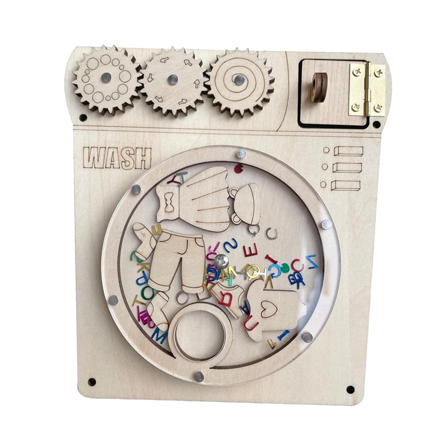 SECRET DESIRE Busy Board DIY Accessories Wooden Handicraft Toy Sensory Toy for Toddler Wash Machine Sequin|Developmental Baby Toys