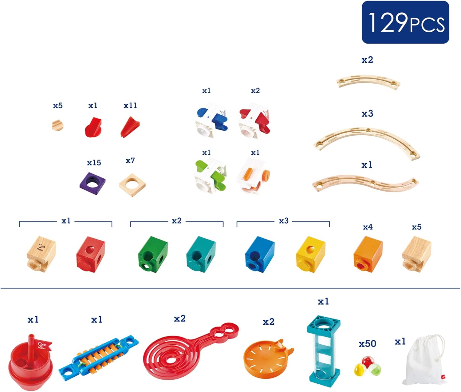 Fidtoy Ensemble de Construction de Circuit de Billes en Bois Jouet Éducatif STEM