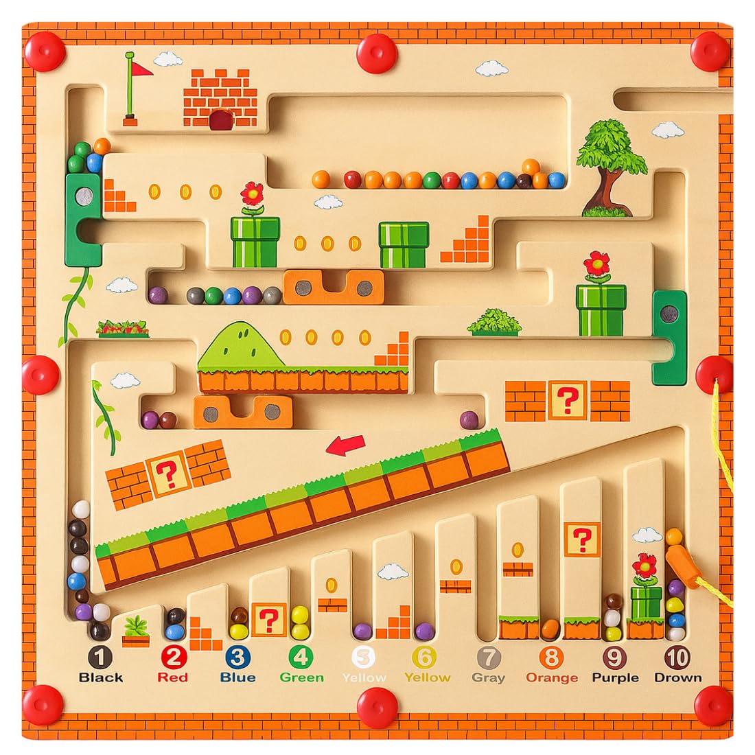 Fidtoy Magnetic Color Number Maze Wooden Learning Toy for Kids
