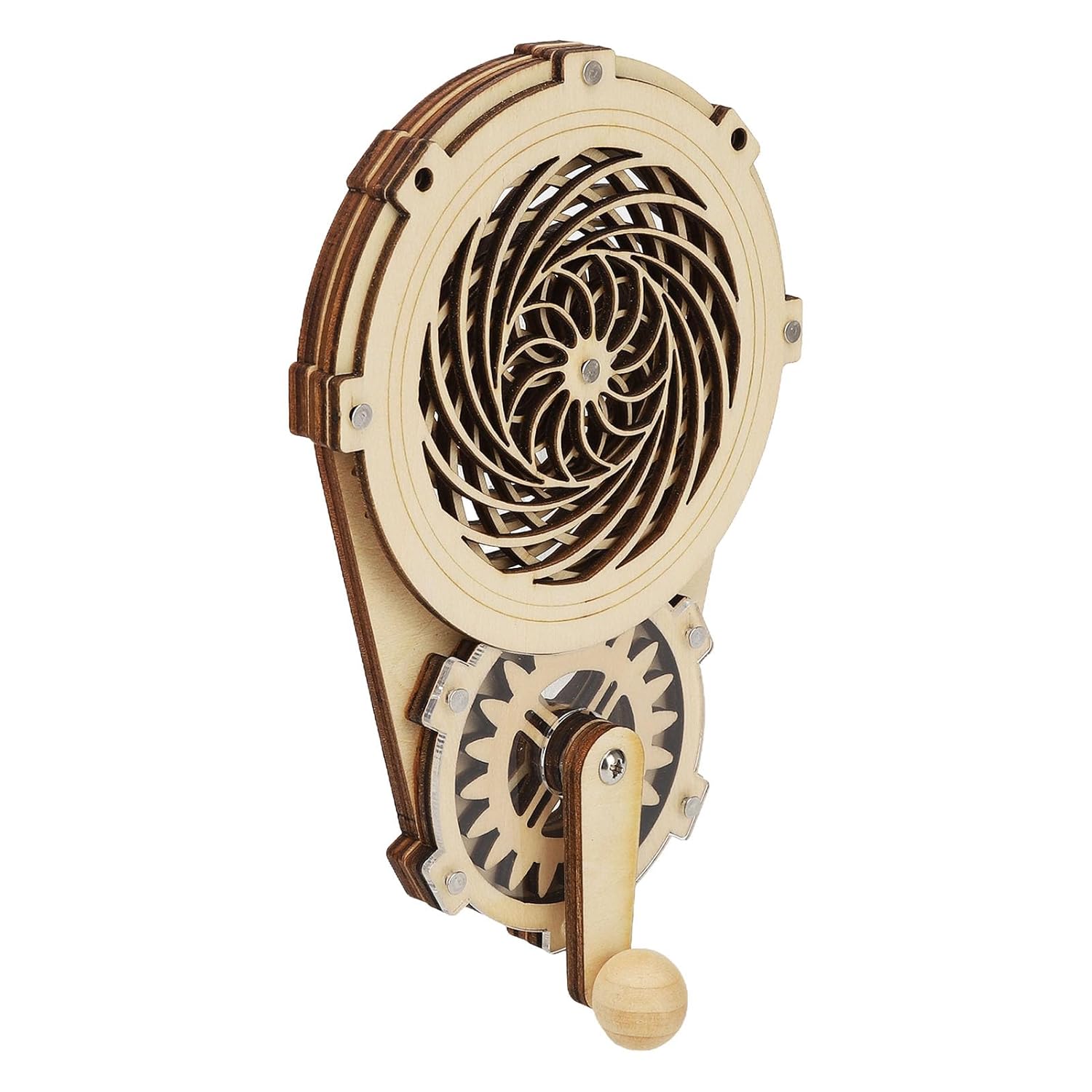 TARSHYRY DIY Wooden Hand Crank Gear Toy for Children Kids, Early Educational Puzzle Stimulate Imagination, Creative Wooden Model for Boys/Girls