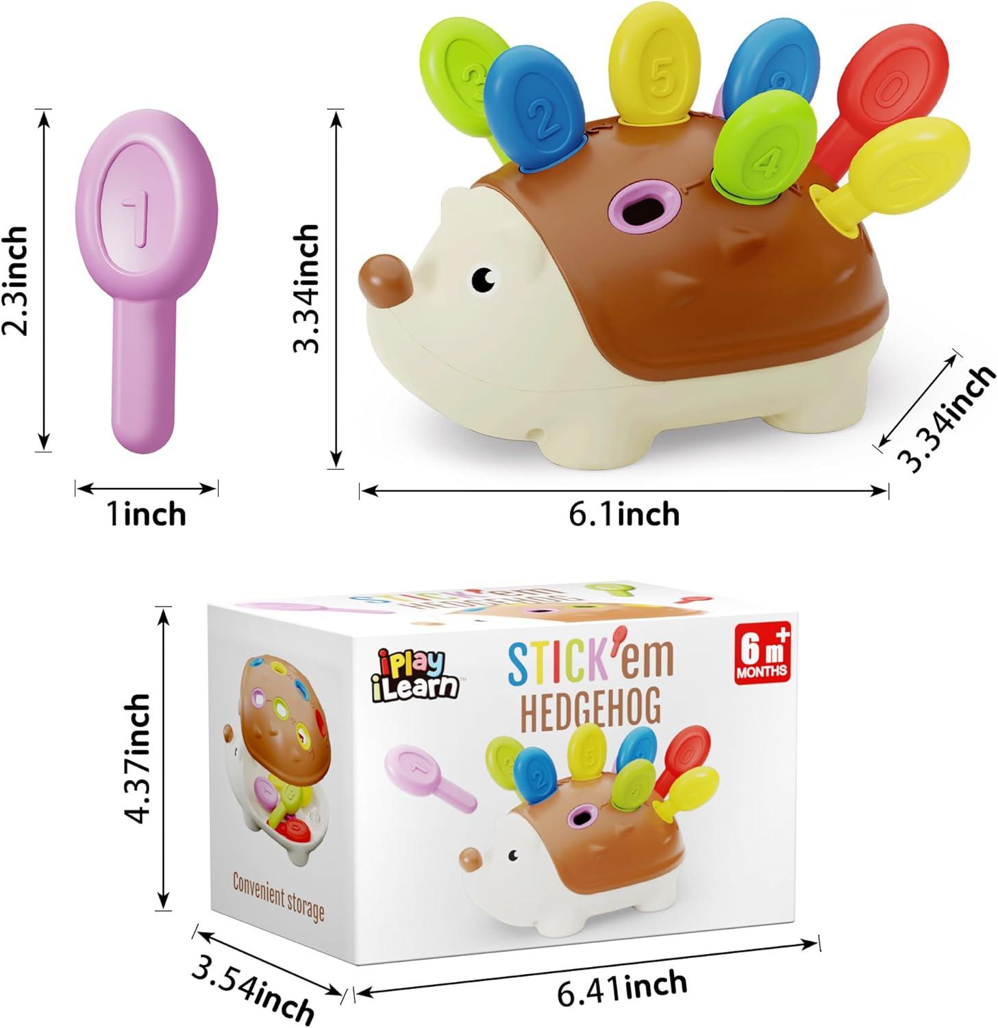 Fidtoy Hedgehog Fine Motor Sorting Toy for Toddlers