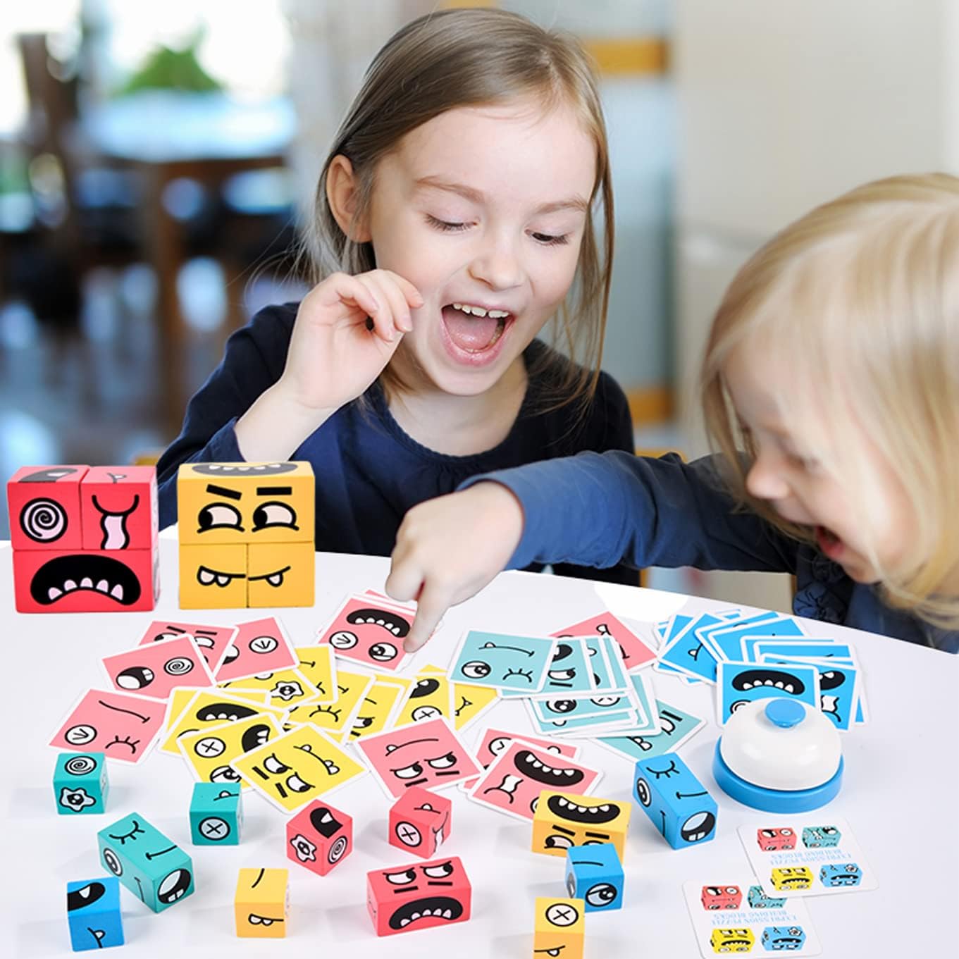 Fidtoy Wooden Facial Expression Matching Game – Educational Memory & Logic Puzzle Toy for Kids Ages 3+