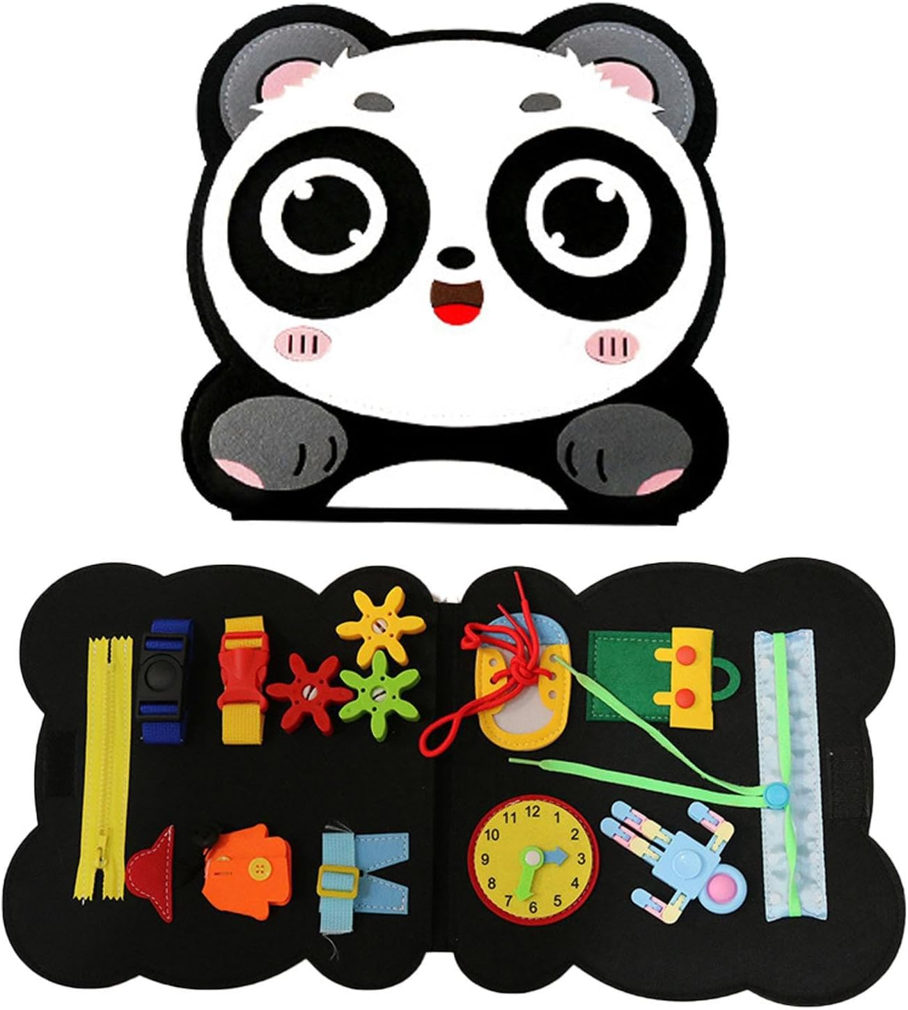 Imtrub Fieltro Panda,Bonito Juguete Cuentos Fieltro Pandas | El Aula Preescolar Debe Tener un educación temprana Aprendizaje Fieltro