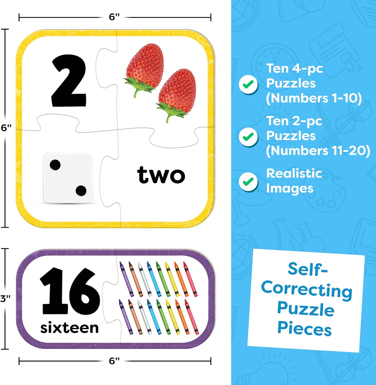 Fidtoy Number Matching Puzzle Set Early Math Toy