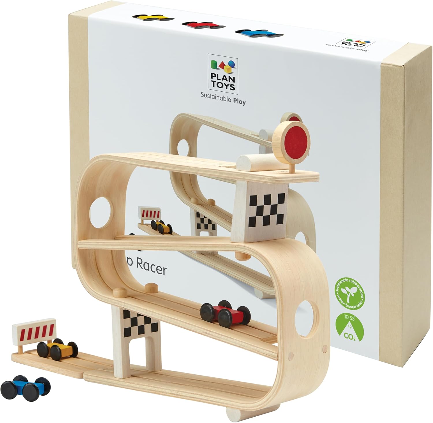 Fidtoy Wooden Ramp Racer Toy for Kids - Interactive Learning Toy