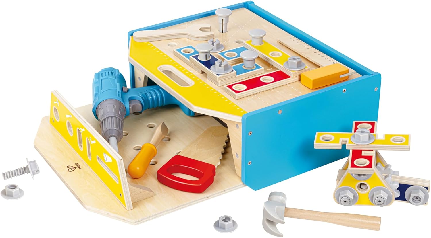Fidtoy Wooden Workbench Tool Set Kids Construction Toy Kit