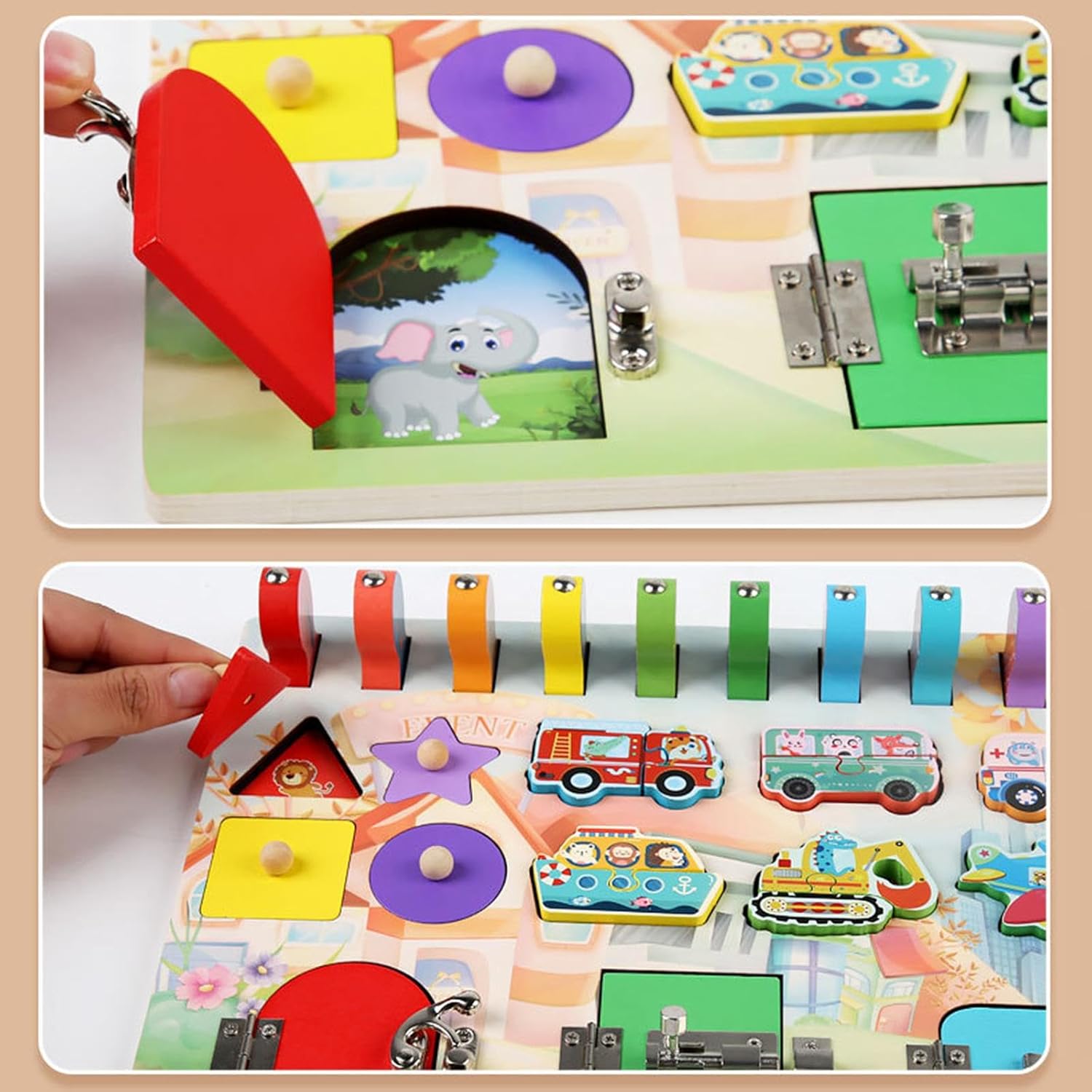 ATORSE Busy Boards Developmental Montessori Board for Preschool Activities Boy Girl