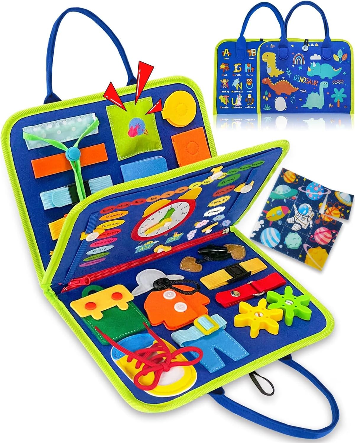 Fidtoy 8-in-1 Activity Board – Handbag Shaped Learning Toy for Toddlers 2+