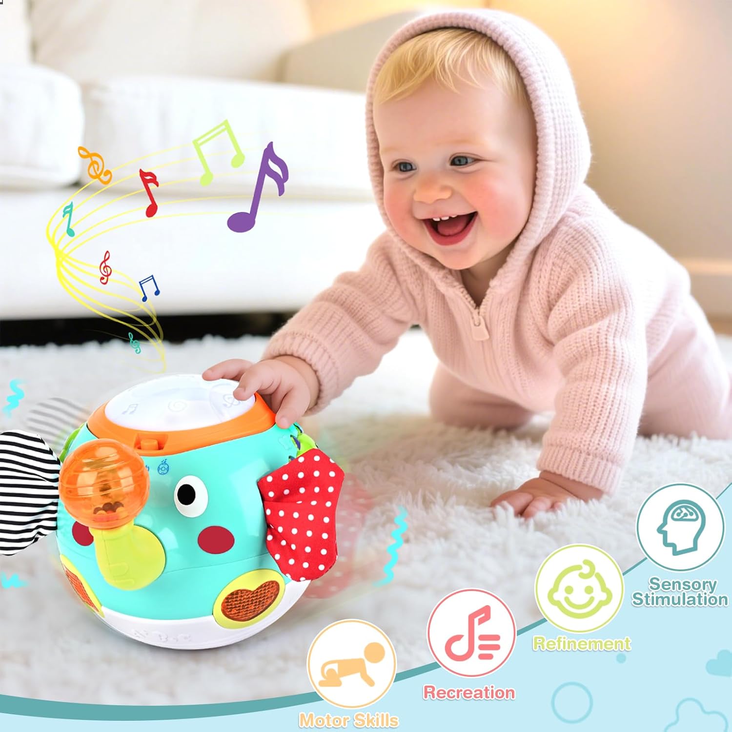 Fidtoy Elefante Interactivo de Juguete que Gatea y Baila